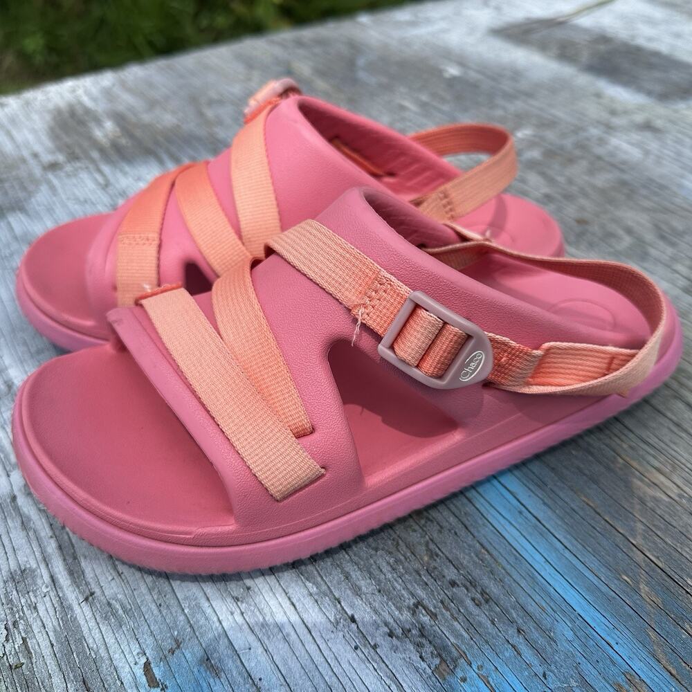 Chaco Coral Pink Orange Adjustable Women’s 9 Strap Sandals Outdoor READ 905